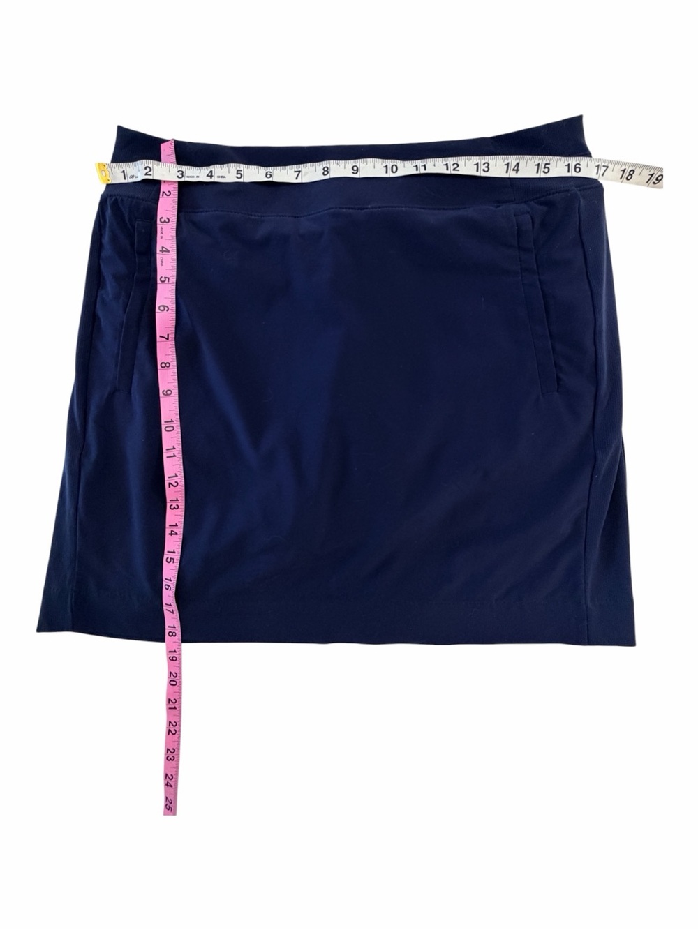 Athleta Brooklyn 16" Skort Navy Blue 10P Petite Golf Tennis Hiking Travel Skirt